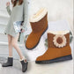 Thickened Snow Boots Women's Short Boots Winter Plus Velvet Flat-bottomed Warm Cotton Shoes Thick-soled Women's Shoes