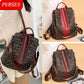 Leather Texture Backpack Female Student Schoolbag Trend Soft Leather Lady Large-capacity Travel Bag