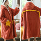 Autumn and Winter Coral Fleece Star Long Sleeping Blanket Can Be Worn Outside Flannel Plus Size Nightgown Home Bed Clothing