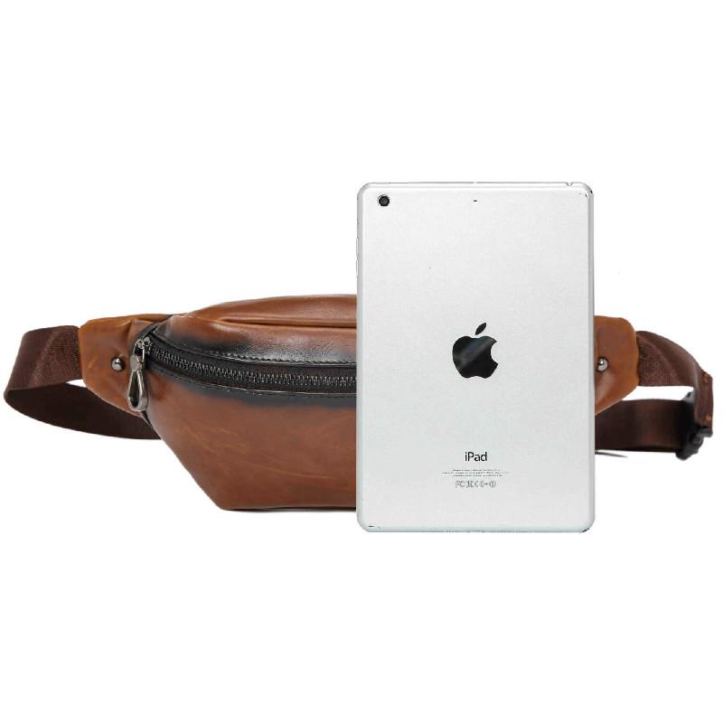 Waist Bag Men Portable Large Capacity Brown Mobile Phone Bag Chest Bag Outdoor Sports Shoulder Bag