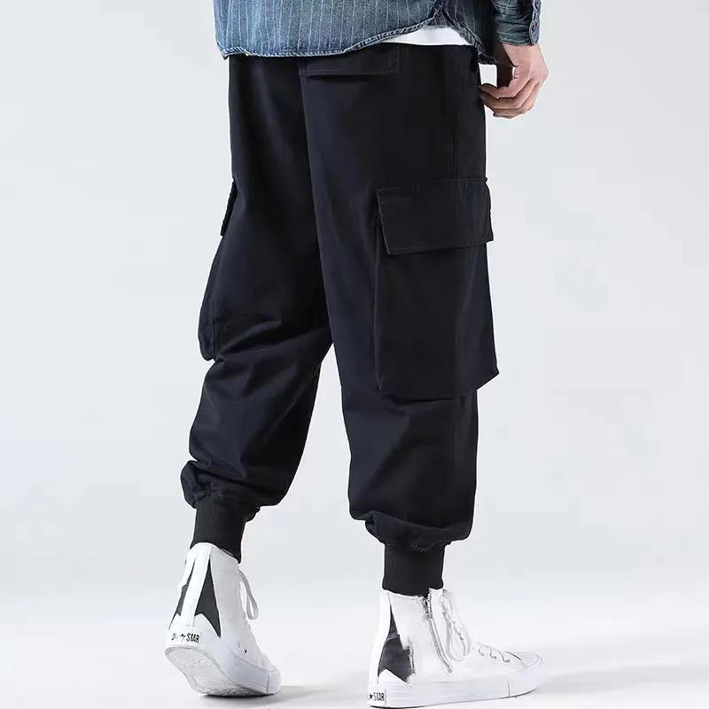 Men's Large Size Overalls Casual Pants Trend Pocket Cropped Pants Sports Pants