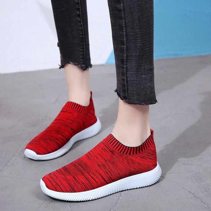 Women's Shoes Spring and Summer Women's Shoes Mesh One Pedal Lightweight Sports Shoes Flying Woven Breathable Single Shoes