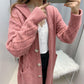 Autumn and Winter Knitted Cardigan Jacket Mid-length Over The Knee Loose Hoodie Thick Casual Women's Top