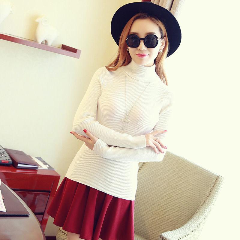 Women's Sweater Slim High-neck Long-sleeved Pullover Bottoming Sweater
