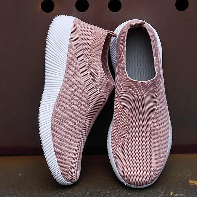 Women Vulcanized Shoes High Quality Women Sneakers Slip on Flats Shoes Women Loafers Plus Size 43 Walking Flat