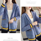 Spring and Autumn Knitted Cardigan Sweater Loose Hooded Large Size Top Short Color-blocking Women's Jacket