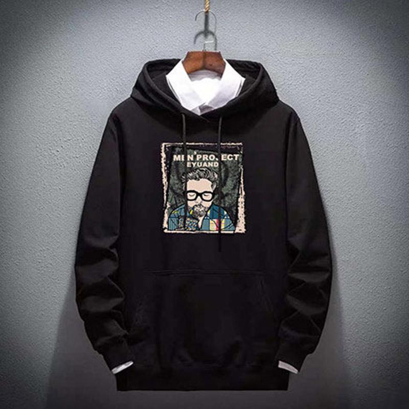 Long-sleeved hooded jacket autumn and winter cotton sweater men's sweatshirt trend wild big size