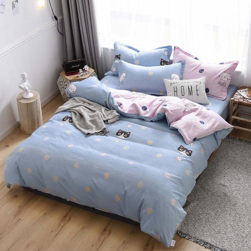 Four-piece Cotton Duvet Cover Bed Simple Single Dormitory Bed Linen Set
