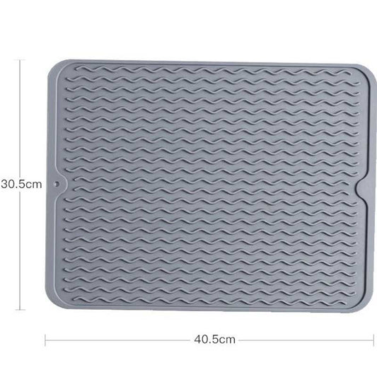 Drain Mat Kitchen Silicone Dish Drainer Mats Large Sink Drying Worktop Organizer Drying Mat for Dishes Tableware