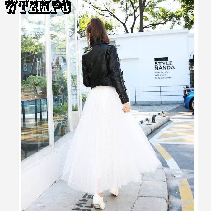 WTEMPO Brand Tutu Summer Mesh Skirt Half-length Skirt In The Long Section of The High Waist Skirt
