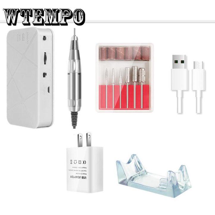 Electric Manicure Machine Nail Drill Bit Pen Gel Polish File Mill Step Up USB Cable