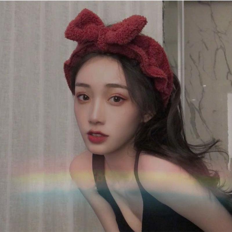 Sweet and Cute Headband with Big Bow, Face Wash, Headgear, Make-up, Hair-pressing Headband
