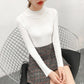 Autumn Half High Neck Pullover Sweater Women Winter Wild Long-sleeved Short Knit Sweater Casual Slim Bottoming Shirt