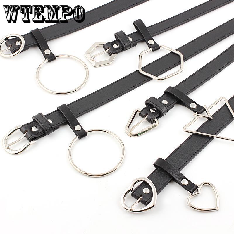Round buckle pin buckle belt belt women combination fashion trend with rings belt