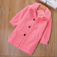 Festive Christmas Clothes Girls Thick Woolen Coat Double-breasted Mid-length Woolen Autumn and Winter Coat