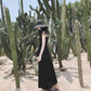 Summer Slim Sling One-shoulder Dress Women's Long Skirt Big Pendulum Little Black Dress Beach Holiday Dress Sexy Cute Dress