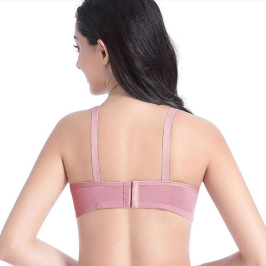 Comfortable No Steel Rings Gathering Bra Adjustable Top Support Breathable Anti-sagging Ladies Bra