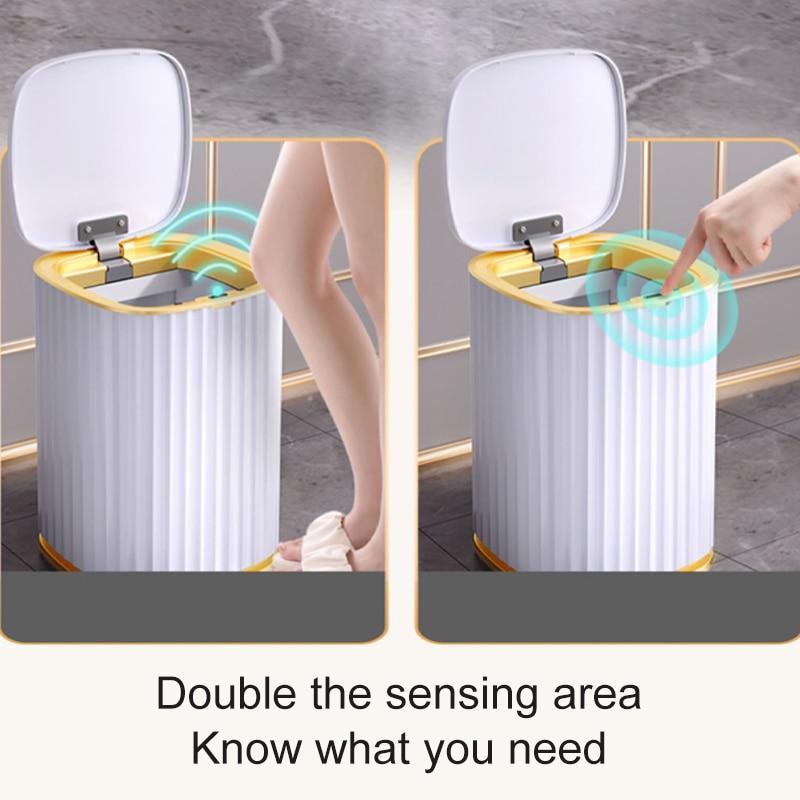 Intelligent Sensor Trash Can Kitchen Bathroom Toilet Trash Can Large-capacity Automatic Sensor Waterproof Trash Can with Lid 15L