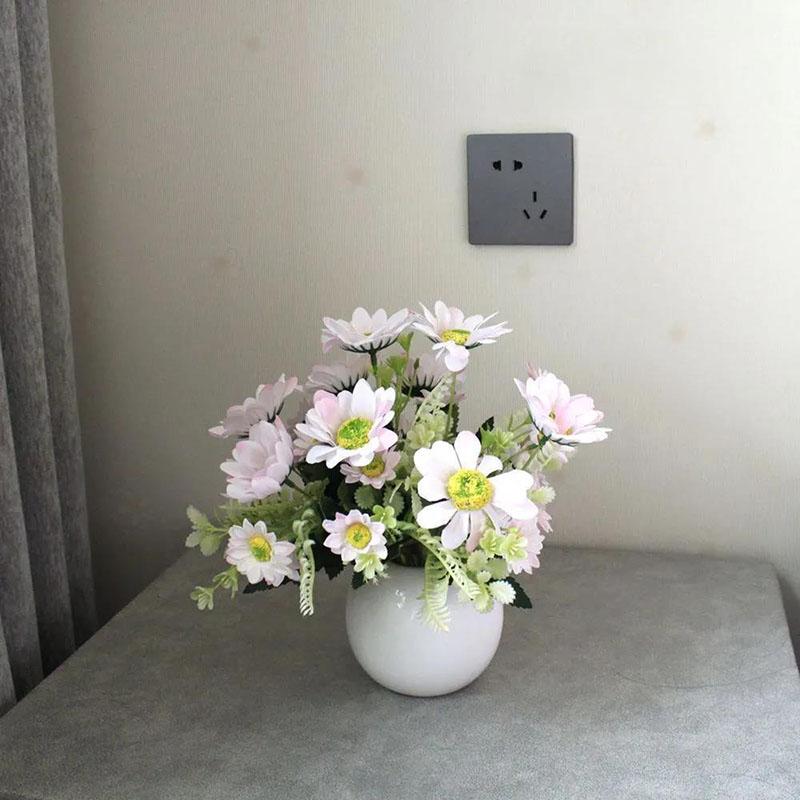 Home Decoration Flower Living Room Coffee Table TV Cabinet Display Fake Flower Simulation Flower Set Silk Flower Mini Gerbera Flower Cloth Flower