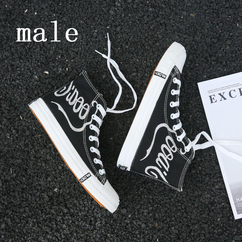 Couple Shoes Fashion Women Canvas Shoes High Top Sneakers Men Flats Shoes White Black Casual Shoes Tenis Feminino