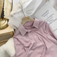 Solid Color Shirt Women's Morandi Long Sleeves Temperatement All-match Simple Shirts Loose Retro Chiffon Lapel Top Button Shirt
