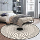 Round Carpet Stylish Modern Minimalist Style Black and White Line Living Room Carpet Bedroom Hanging Basket Chair Round Non-slip Floor Mat Carpet