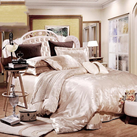 4pcs Home Bedding Set Luxury Jacquard Bedding Set Queen Size Duvet Cover Set Bedlinen Quilt Cover