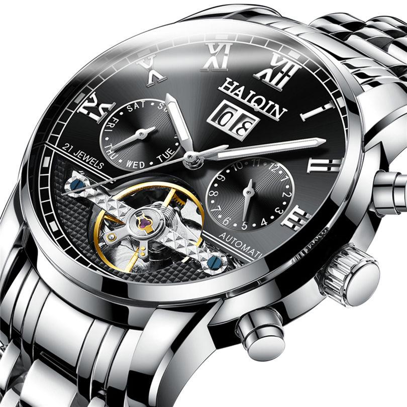Fashion Gift Men Waterproof Luminous Thin Dial Mechanical Quartz Watch