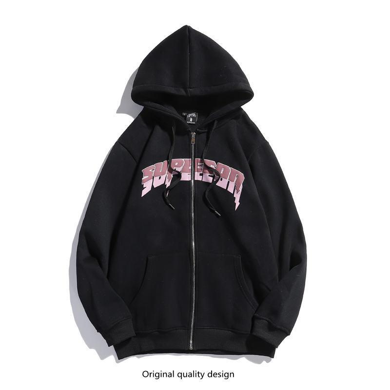 Hooded Sweater Men's Street Hip-hop Loose Spring and Autumn Print Hoodie Couple Jacket
