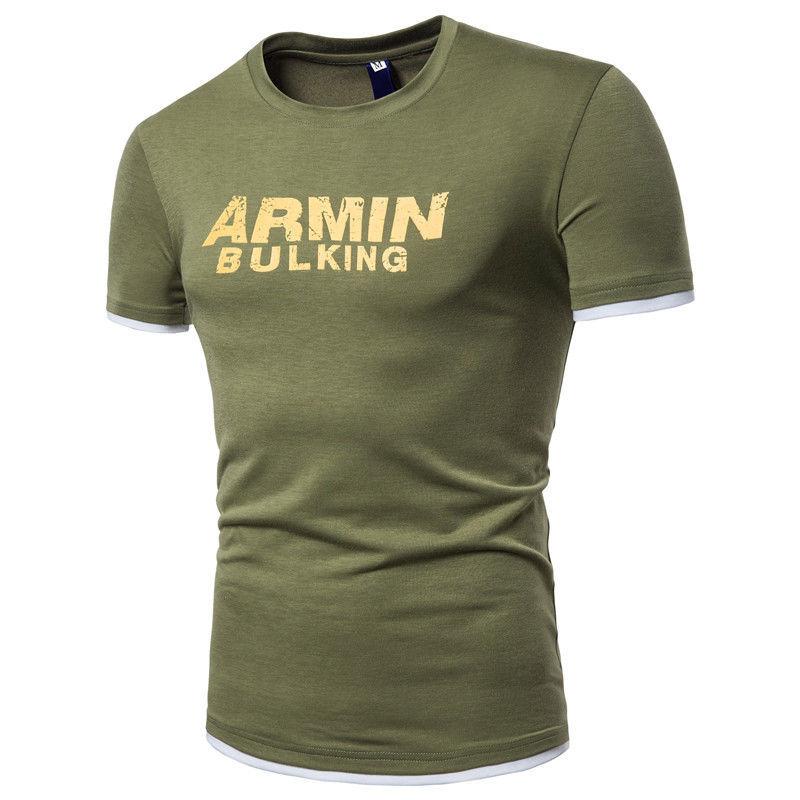 Summer Men's Short Sleeve T-Shirt Round Neck Printed Letter T-Shirt Top