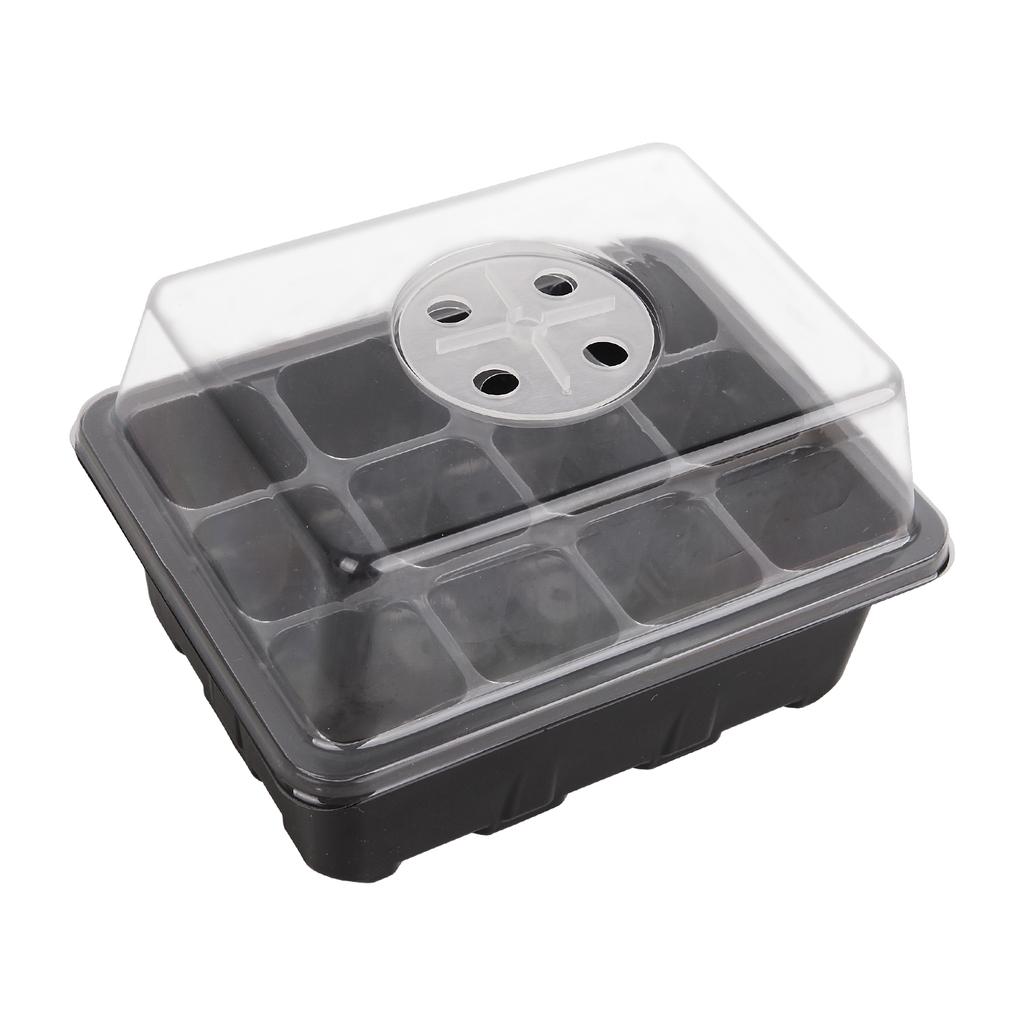 12 Holes Plastic Nursery Pots Planting Seed Tray Kit Plant Germination Box