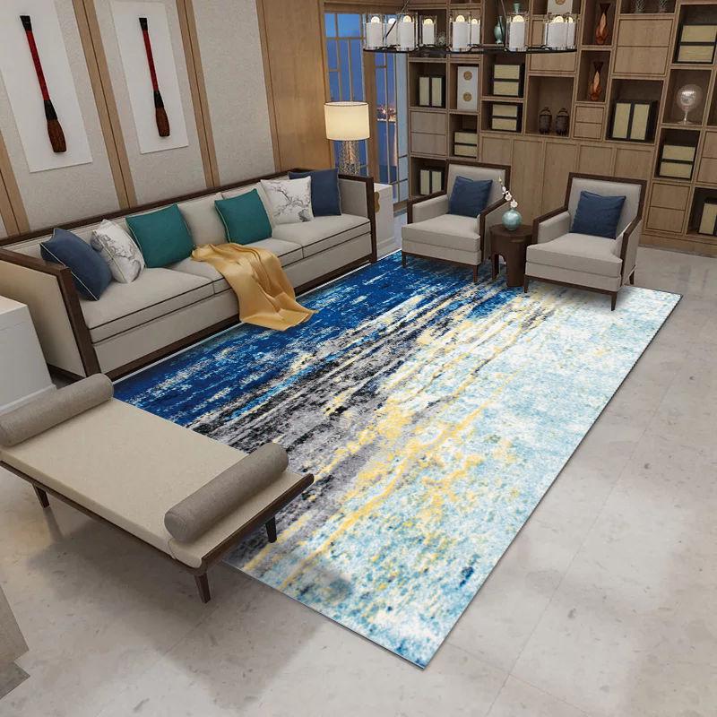 Ink Painting Carpets Rectangle Floor Area Rug Non-slip 3D Printed Parlor Mat for Living Room Bedroom