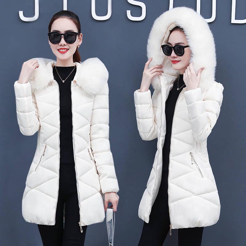 Women's Jacket Winter Jacket Medium-Long Cotton Parka Plus Size Coat Slim Ladies Casual Clothing