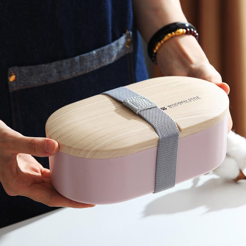 Microwave Lunch Box Japanese Wood Bento Box Single Layer Container Storage New