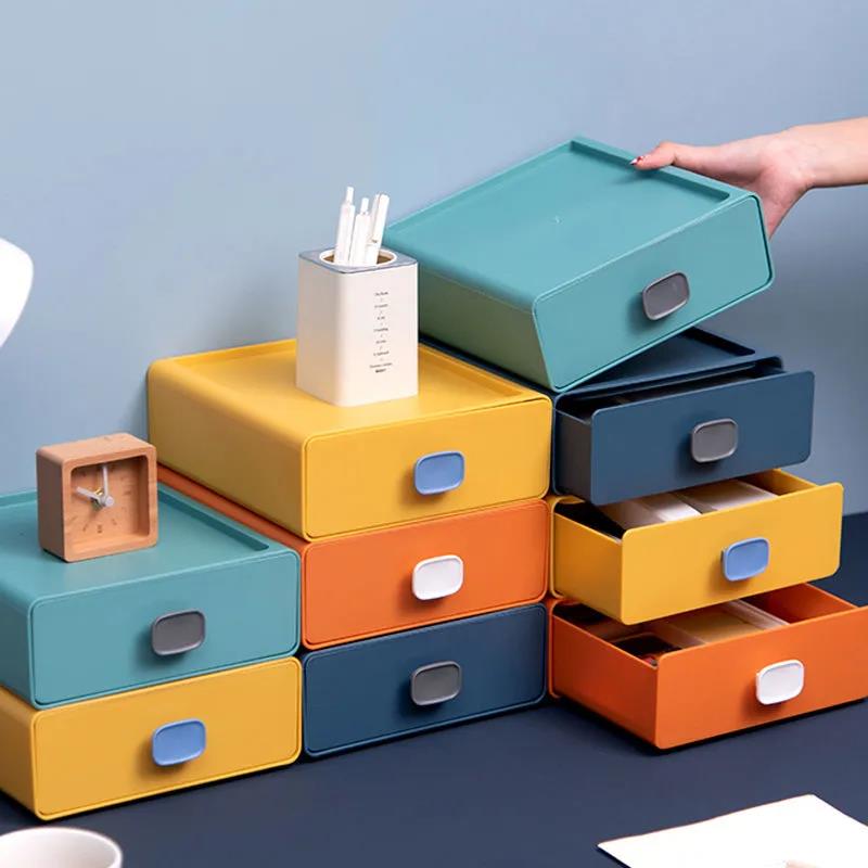 Desktop Storage Box Drawer Type Cosmetic Box Storage Box Small Plastic Jewelry Box Multi-function Finishing Box