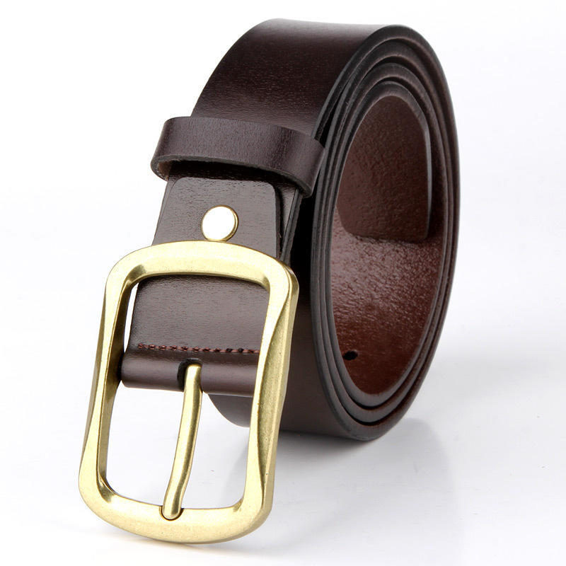 Belt 1pcs 120*3.8cm 100% Genuine Leather Belts for Men Strap Pin Buckle Jeans