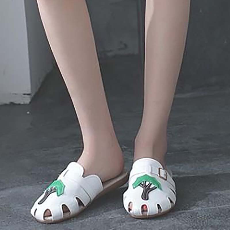 Flat Half Slippers Female Summer Korean Casual Versatile Hollow Sandals and Slippers Fashion Breathable Sandals