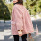 Fashion Ladies Lapel Lamb Velvet Jacket Winter Long Large Size Button Jacket Thick Warm Long-sleeved Cardigan Jacket