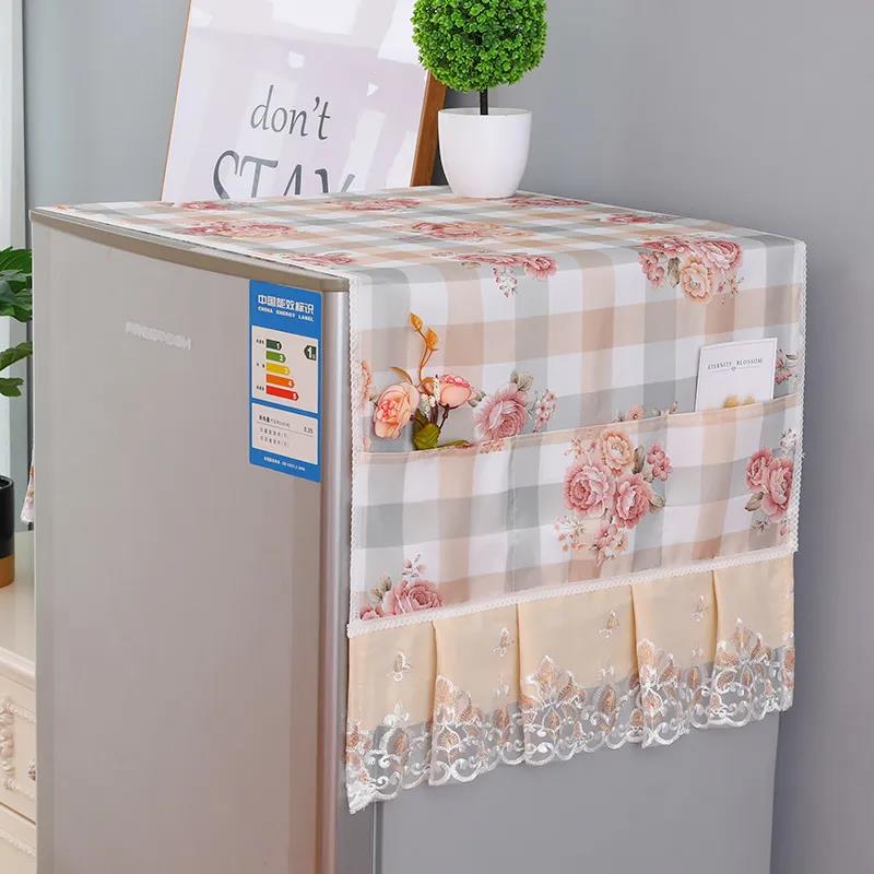 Refrigerator Cover Washing Machine Cover Universal Household Appliance Cover Towel Dustproof Refrigerator Cover Curtain