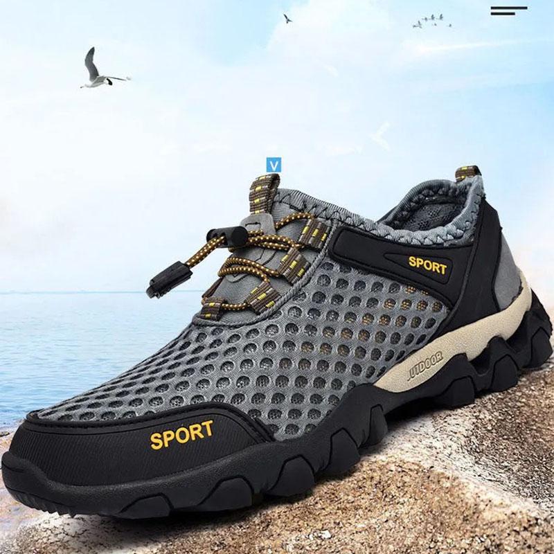 Breathable Outdoor Sports Net Shoes Men's Mesh Casual Summer Hiking Shoes Non-slip Mesh Hiking Men's Shoes