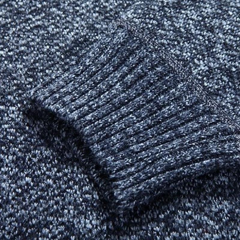 Men's Thick Plus Fleece Sweatshirts Pullover Sweater Base Sweater Men's Loose Warm Knit Sweater Stand-up Collar Sweater