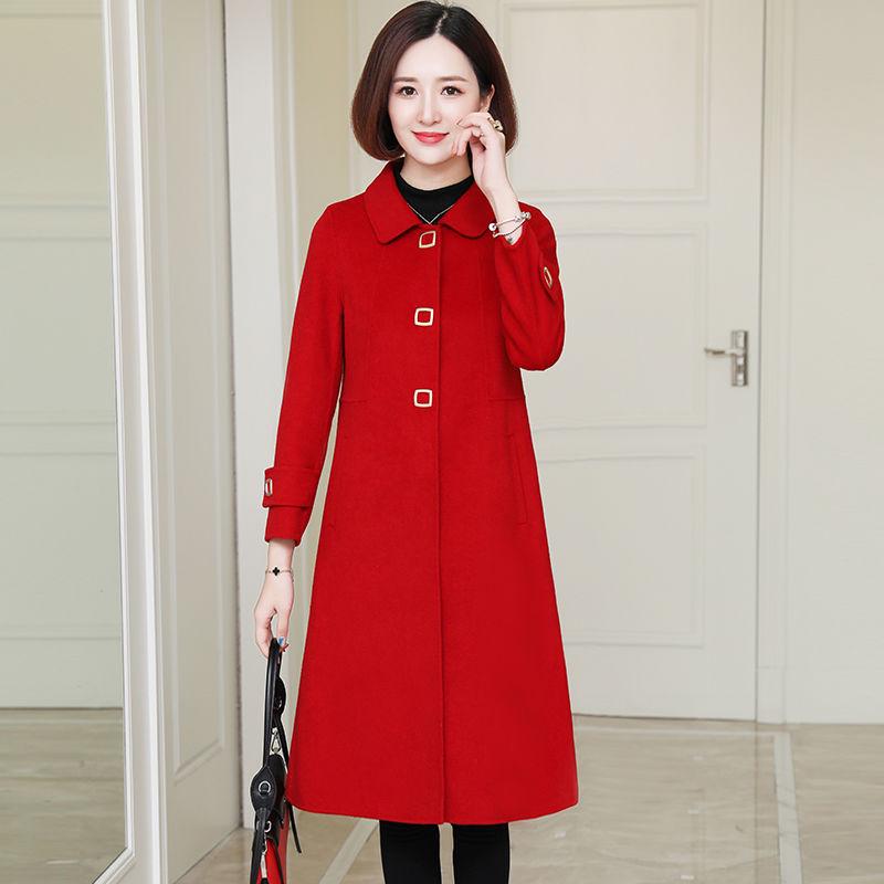 Womens' Woolen Coat Casual Warm Single Breasted Wool Overcoat Women Jacket