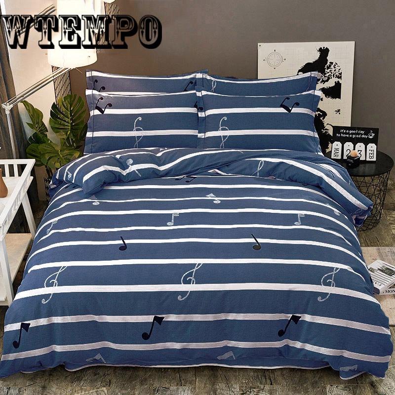 Print Bedding Set Cotton Twin Queen Size Duvet Cover Flat Sheet/Fitted Sheet Pillow Cases