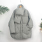 Scarf Down Jacket Women's Mid-length Korean Style Loose Thick Literary Simple Fashion Large Size Jacket