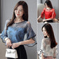 Summer Lace Stitching Women Shirt Embroidery Tops Casual Crochet Hollow Out Blouse