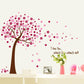 Pink Peach Tree Bloom Wall Sticker Romantic Love Removable Pvc Waterproof Wallpaper