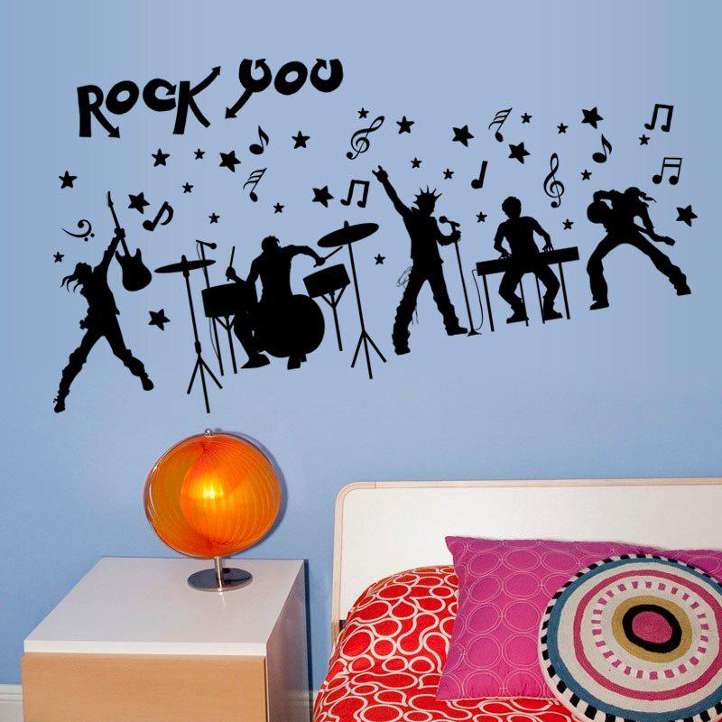 Sticker Rock Music Wall Sticker for Ktv Bar Music Dance Studio Decorative Decals Murals