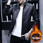 Men's Leather Jacket Men Motorcycle Jacket Plush Thicken Winter Coat Men Warm Leather Jackets