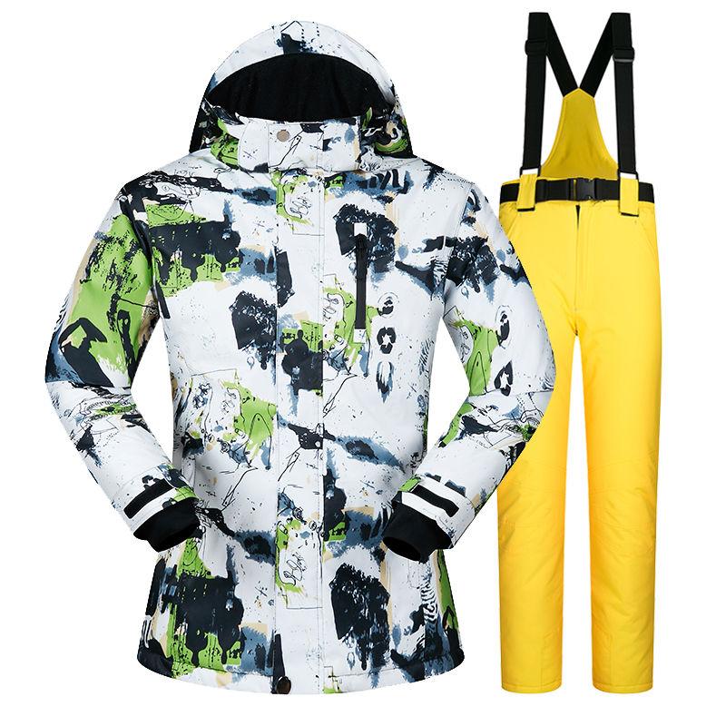 Men's and Women's Ski Wear Winter Outdoor Warm Windproof Waterproof Ski Snowboard Wear Women's and Men's Ski Jackets Ski Pants Snow Clothes