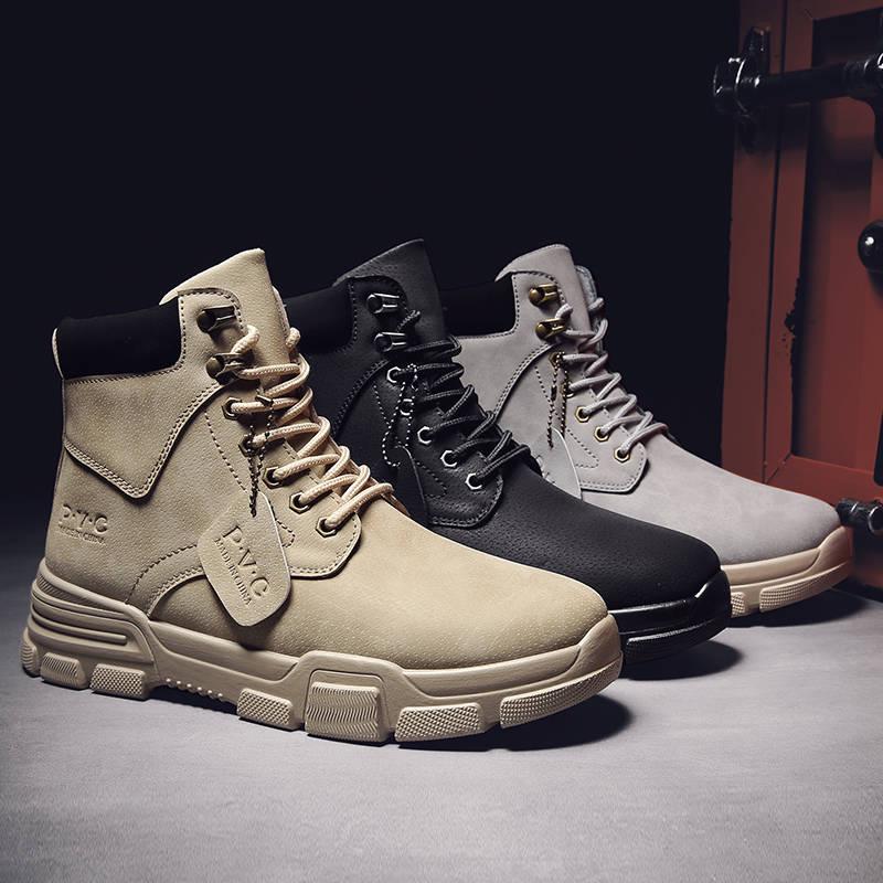 Man Martins Boots Men Casual Lace-up Soft Leather Chelsea Tooling Boots Big Size Casual Martins Boot